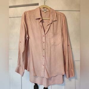 Jak & Rae Pink Blouse sz M Shirt Button Up Work Long Sleeve Dress Top
